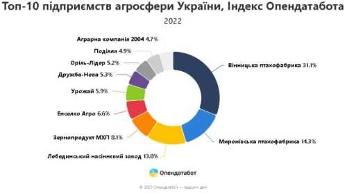 Топ-10 українських агрокомпаній у 2022 році заробили 97,65 млрд грн - INFBusiness