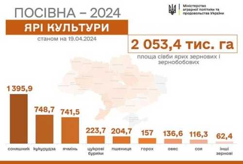 Весняна посівна-2024: засіяли вже понад 2 млн га ярих зернових і зернобобових - INFBusiness