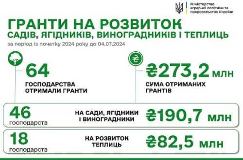 Ще 9 агропідприємств отримали 53,12 млн грн на розвиток садів і теплиць - INFBusiness