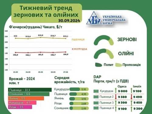 Тренди на ринку зернових та олійних за 23-29 вересня - INFBusiness