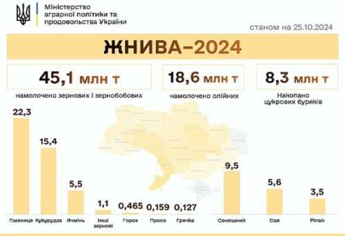 Жнива 2024: намолотили 63,7 млн тонн зернових та олійних - INFBusiness