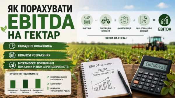 Як розрахувати EBITDA на гектар: компоненти показника, тонкощі обчислення, перспективи порівняння показників…